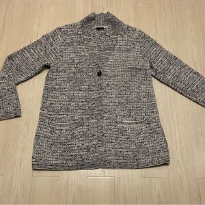 J Jill Wearever Collection Sweater Cardigan Heather Gray 1 Button Woman’s Size M